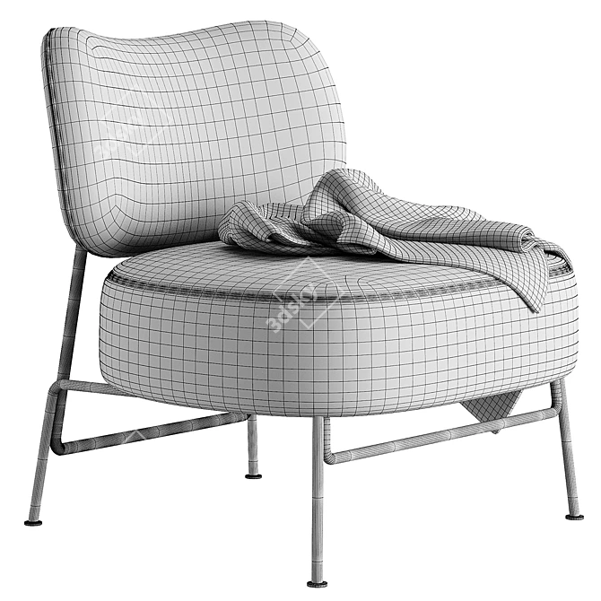 Stylish KAPOOR Easy Chair Design 3D model image 2