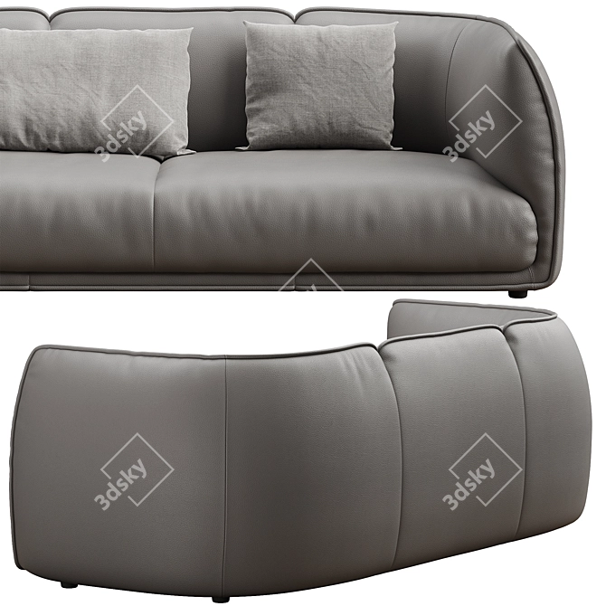 Luxury Chapman Fabric Leather Sofa 3D model image 4