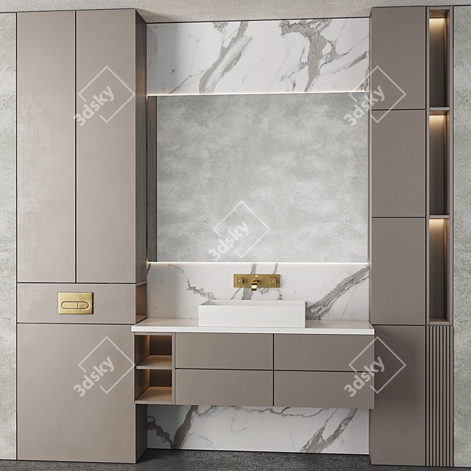 Modern Bathroom Furniture Set 18 3D model image 4