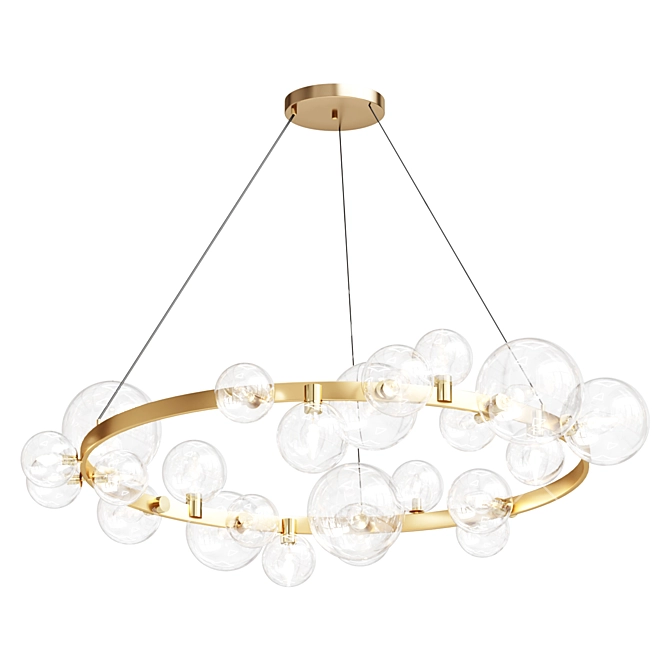 Crystal Lux Gold Chandelier, Elegant 3D model image 1