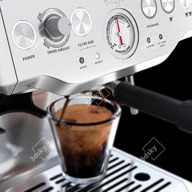 Sage Espresso Machine with Latte Cup 3D model image 4