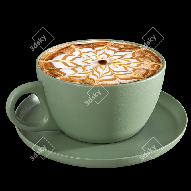 Sage Espresso Machine with Latte Cup 3D model image 6