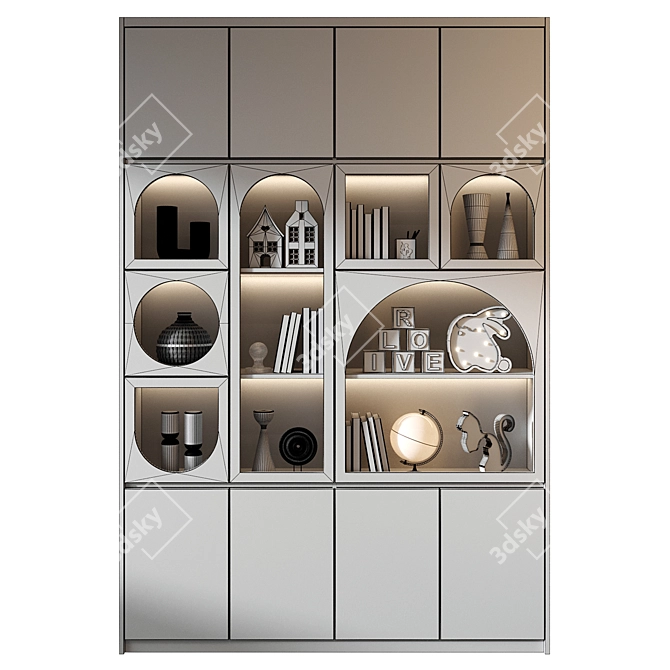 Modern Bookshelf GHS-2556 2015, 3Ds Max 3D model image 3