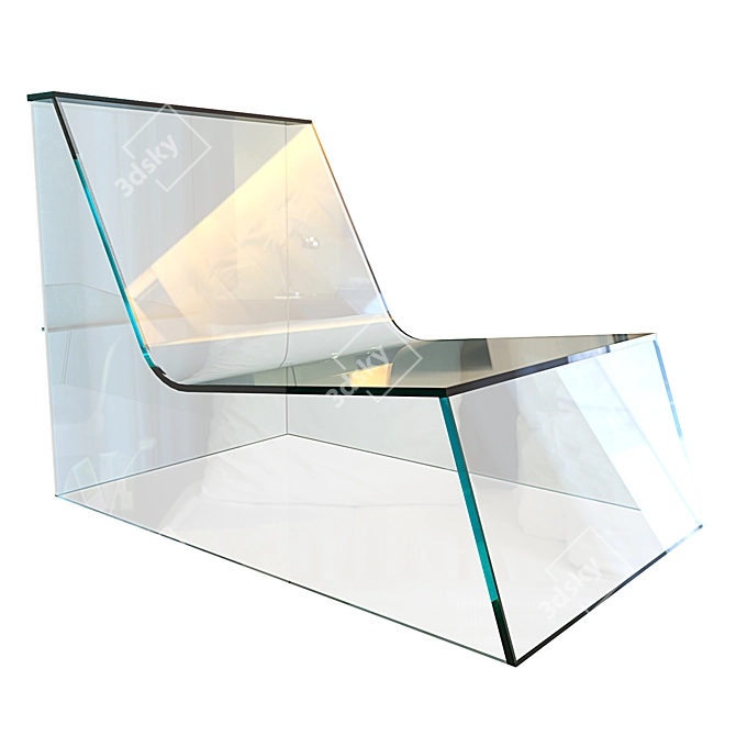 Mirror Lounge Glass Chair 3D model image 1