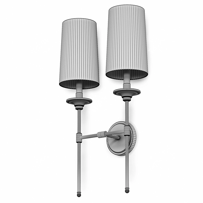 Elegant Black Metal Wall Sconce 3D model image 5