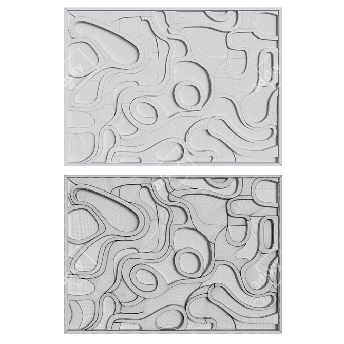 Geometric Snake Decor Panel, Color Options 3D model image 6