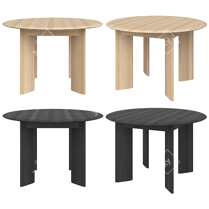 Ferm Living Bevel Wooden Table 3D model image 2