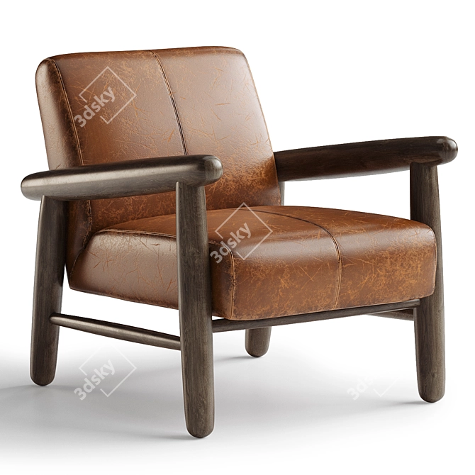 Westgate Leather Armchair Modern Design 3D model image 1