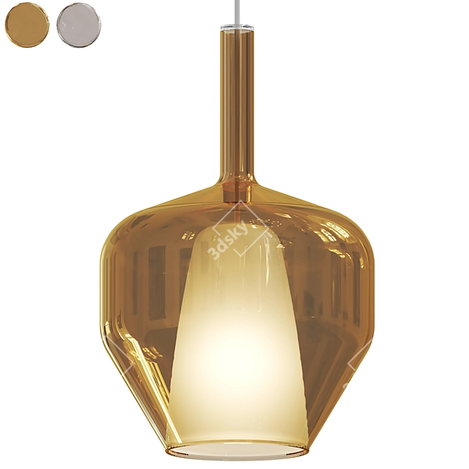 Modern Dual Pendant Light Fixture 3D model image 1