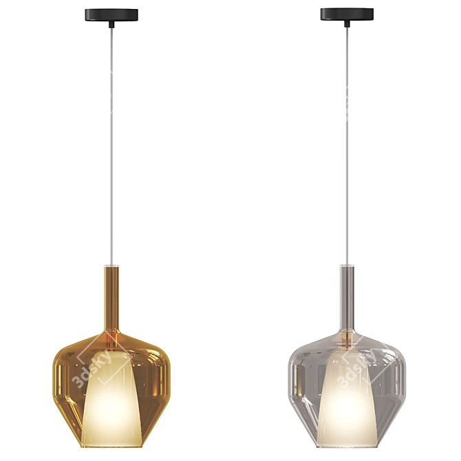 Modern Dual Pendant Light Fixture 3D model image 3