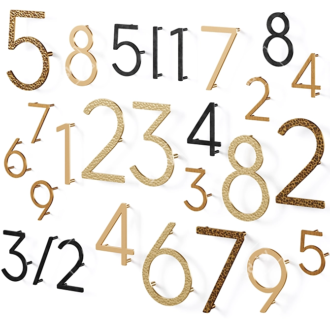 Meraki Numerals Home Entry Accents 3D model image 1