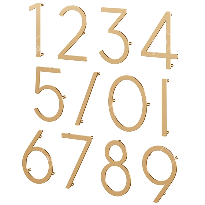 Meraki Numerals Home Entry Accents 3D model image 4