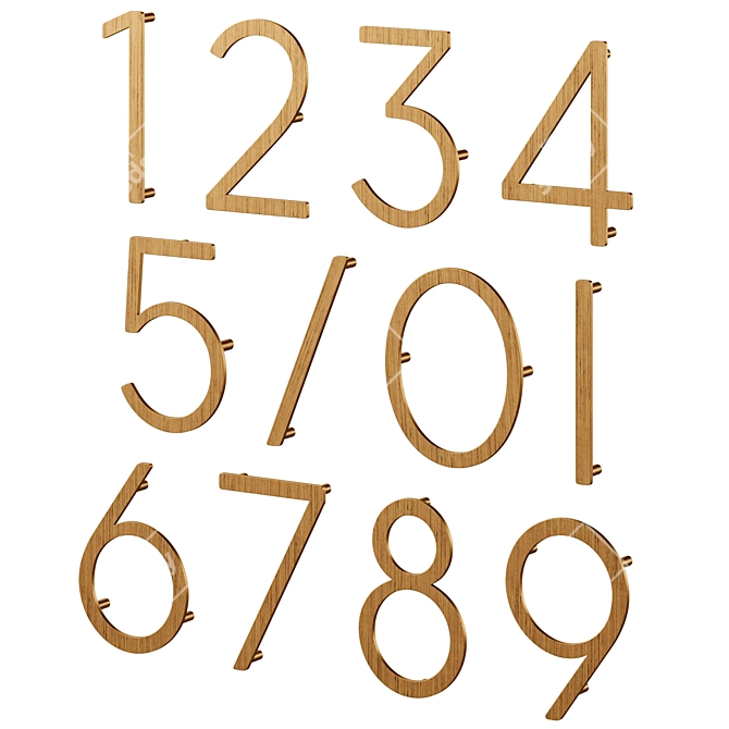 Meraki Numerals Home Entry Accents 3D model image 6