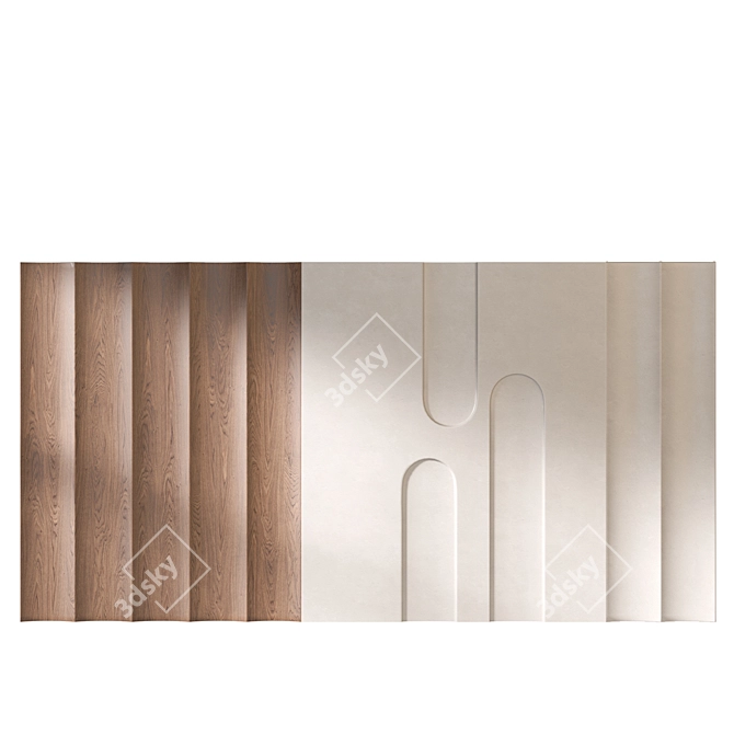 3D Headboard Wall Panel Model 3D model image 3