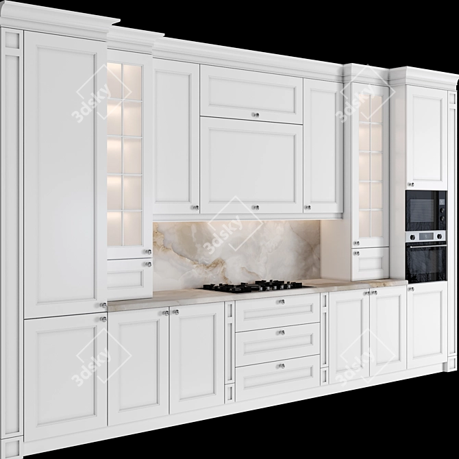 Classic Kitchen 153: Modular, High-Quality Render Ready 3D model image 2