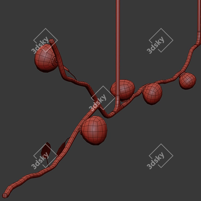 Handcrafted Glass and Brass Lamp 3D model image 2