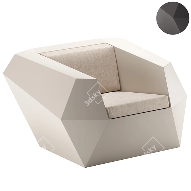 Sleek FAZ Lounge Chair 3D model image 1