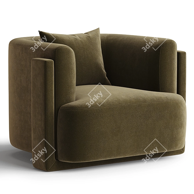 Modern Hartley Chair in Millimeters 3D model image 1