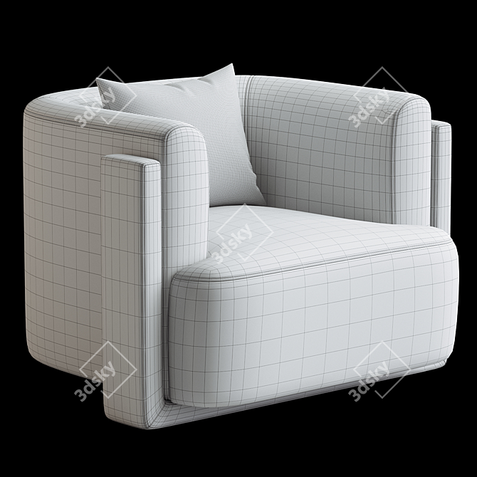 Modern Hartley Chair in Millimeters 3D model image 4