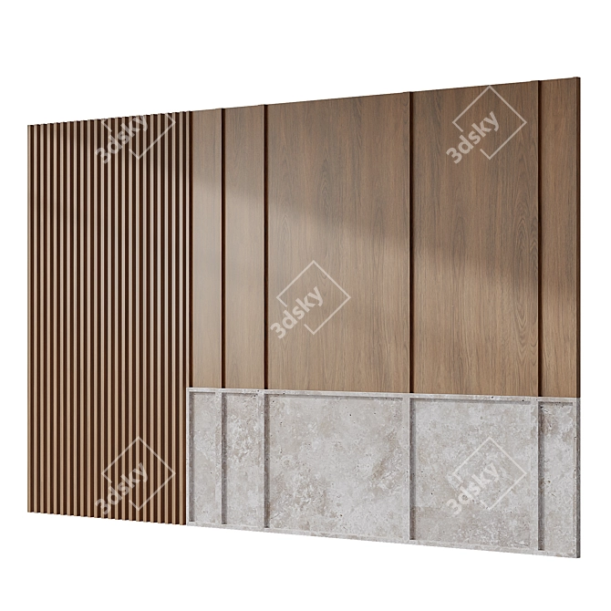 Modern 3D Wall Panel Set 3D model image 1