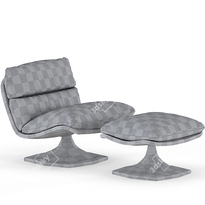 Minotti Pattie Chair with Ottoman 3D model image 5