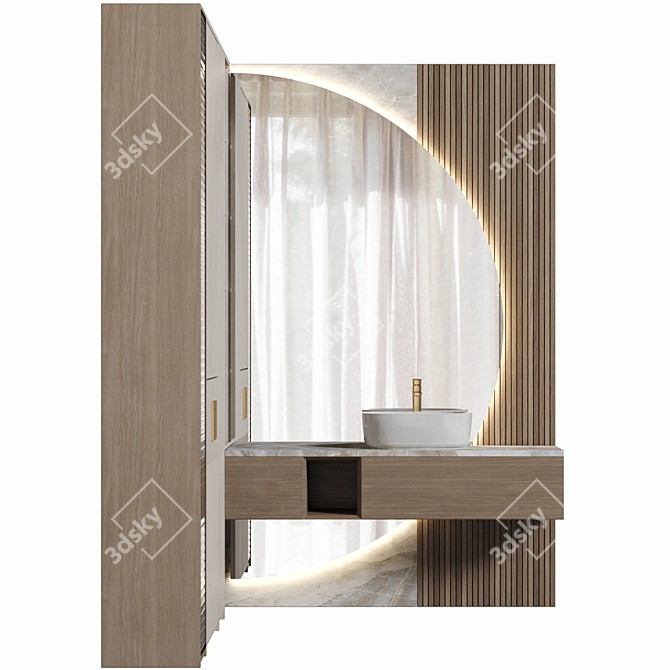 Modern Bathroom Furniture Set 3D model image 3