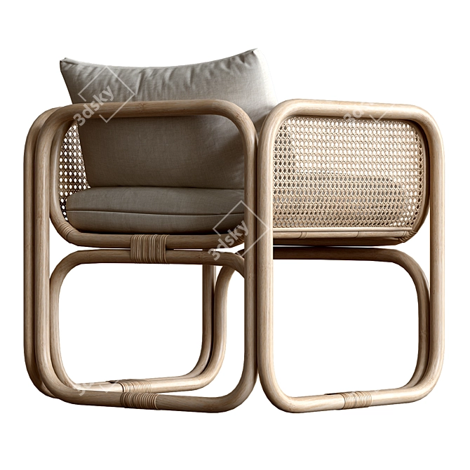 Rattan Garden Chair Wilbert 3D model image 3