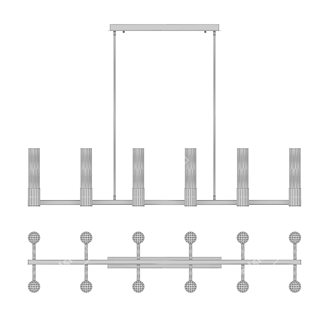 Torvald Long LED Cylinder Ceiling Light 3D model image 5