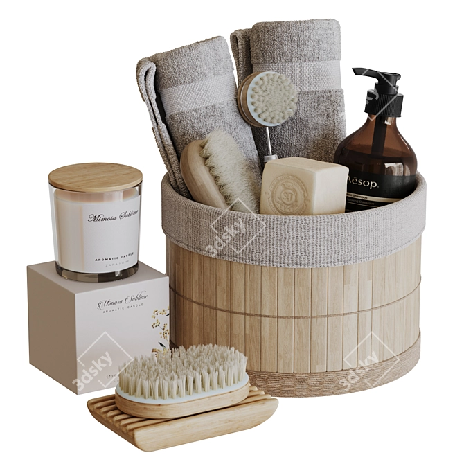 Modern Bathroom Accessories Set 3D model image 1