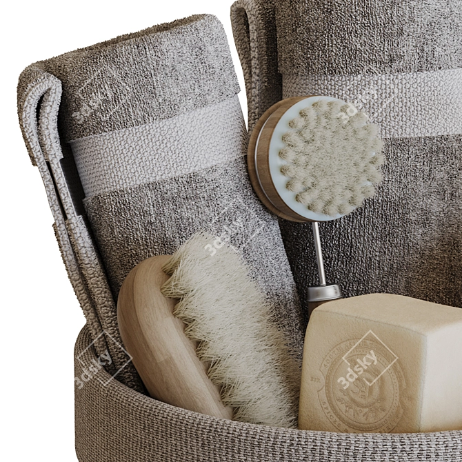 Modern Bathroom Accessories Set 3D model image 4