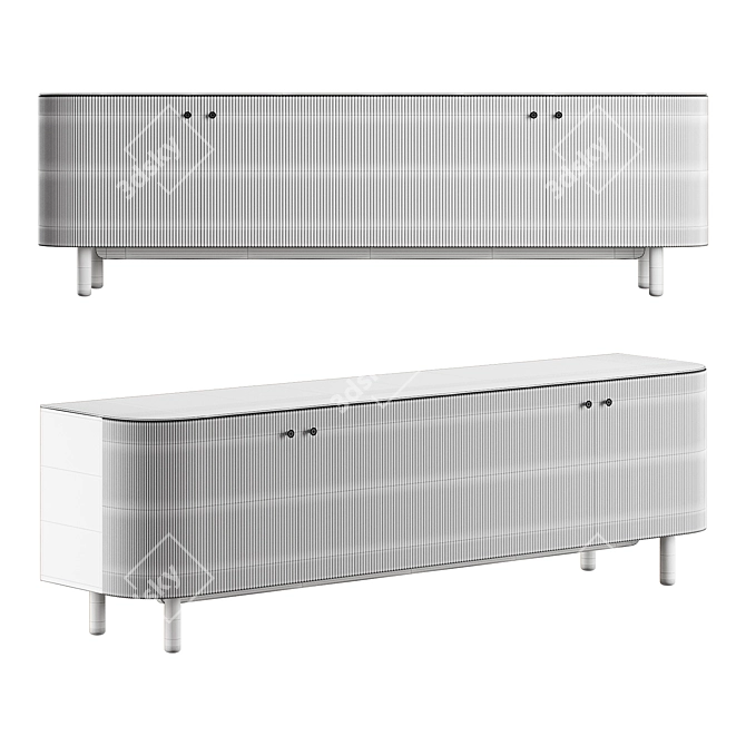 Modern Media Console for 3D Modeling 3D model image 5