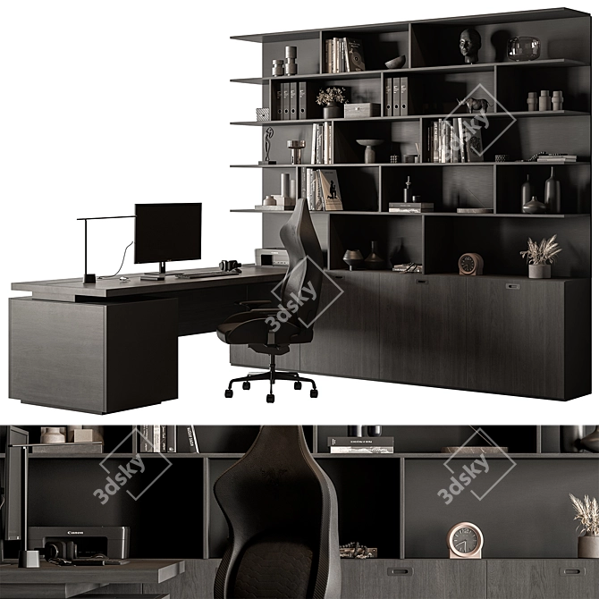 Executive Office Desk - Modern Design 3D model image 2