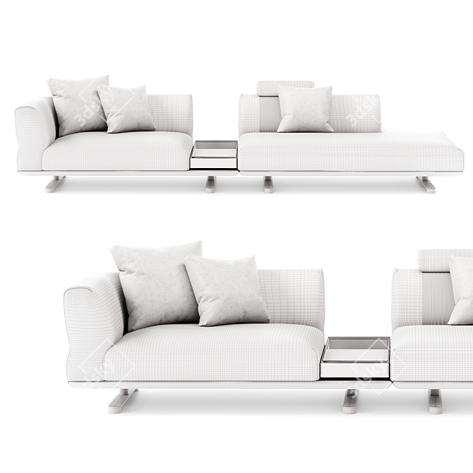 Elegant Modular Sofa Series 3D model image 5