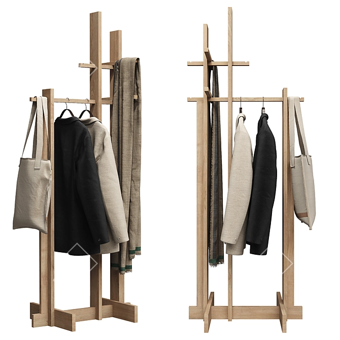 PBR-Optimized Clothes Stand 3D model image 4