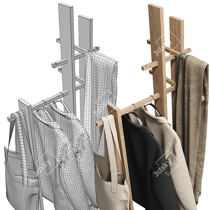 PBR-Optimized Clothes Stand 3D model image 8