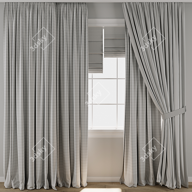 Title: 3D Curtain Model Set 3D model image 3