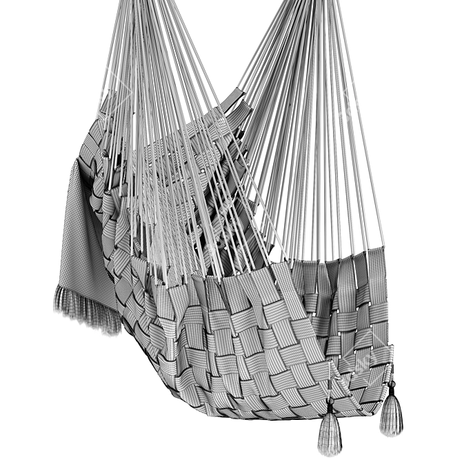 Handcrafted Cotton Hammock Chair 3D model image 7