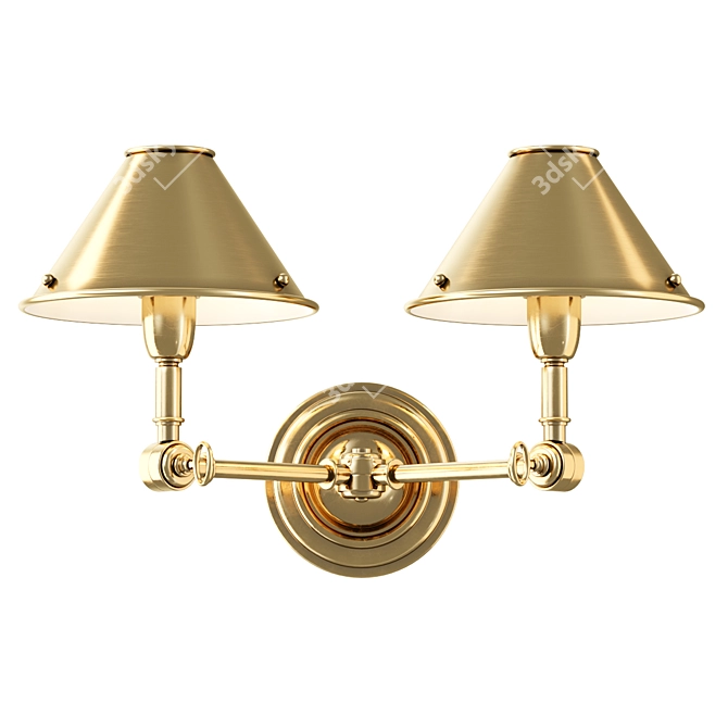 Elegant Anette Double Sconce 3D model image 1