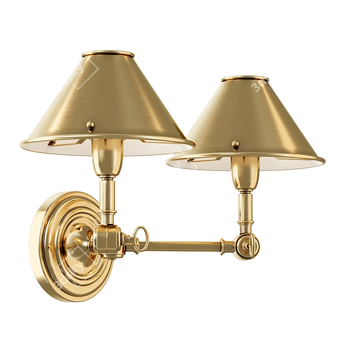 Elegant Anette Double Sconce 3D model image 2