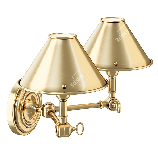 Elegant Anette Double Sconce 3D model image 3