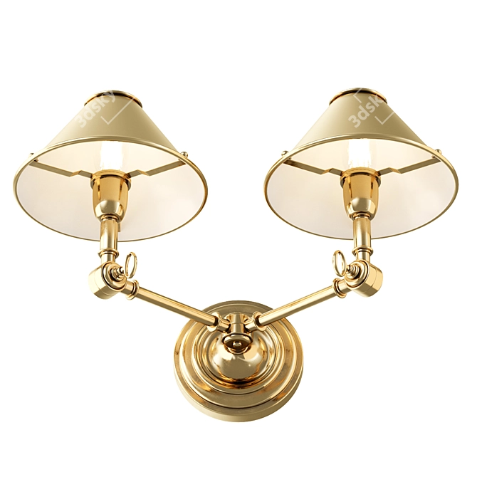 Elegant Anette Double Sconce 3D model image 4