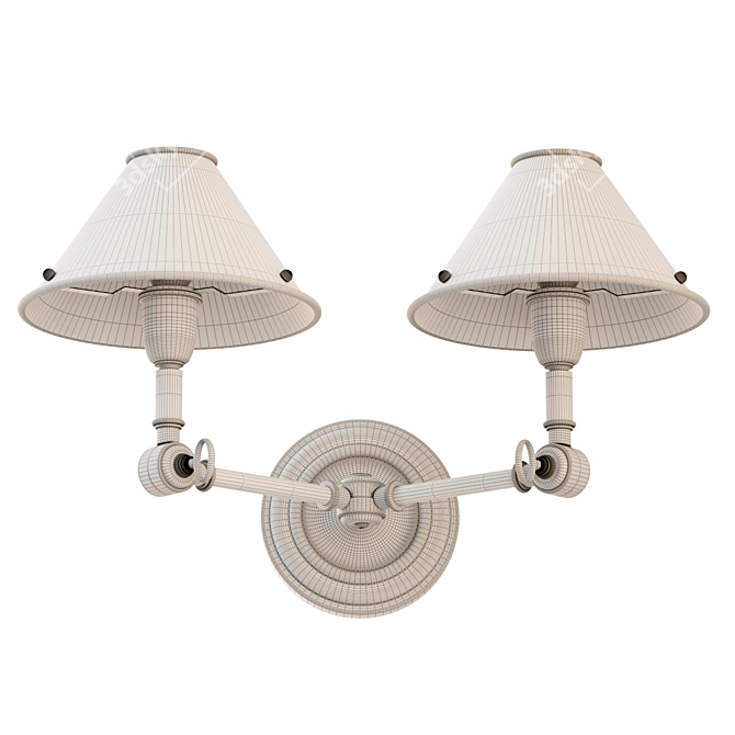 Elegant Anette Double Sconce 3D model image 6