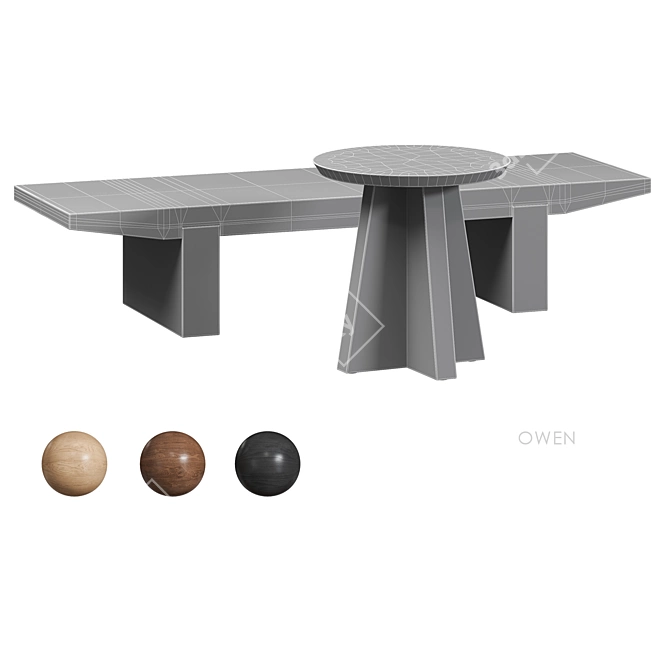 Owen Wood Coffee Side Table 3D model image 6