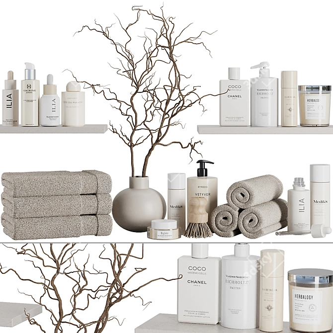 Modern Bathroom Accessory Set 2016 3D model image 3