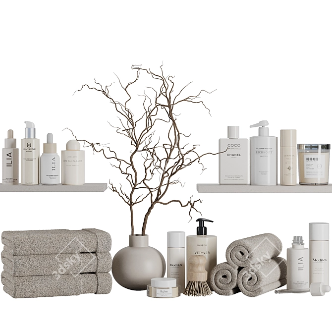 Modern Bathroom Accessory Set 2016 3D model image 4