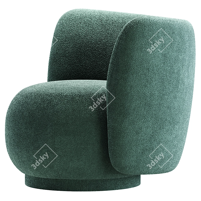 Contemporary Armchair Lucca Brown Gold 3D model image 2