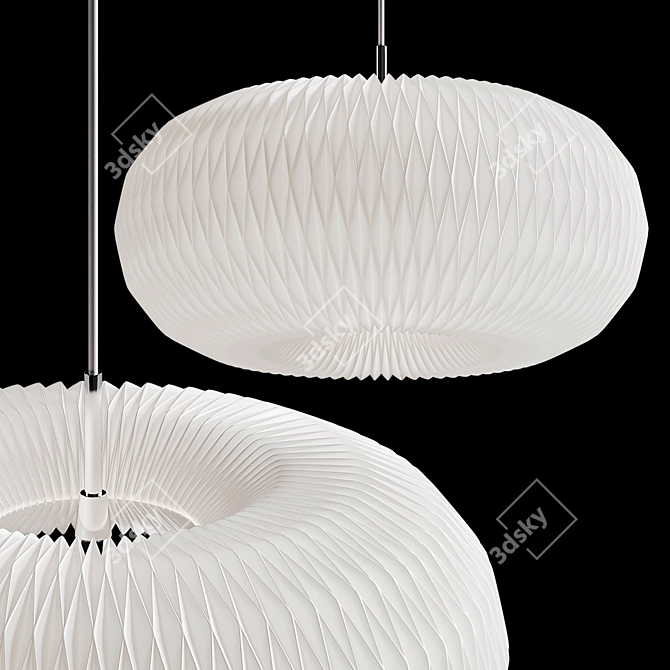 Sleek Donut Pendant Light 3D model image 6