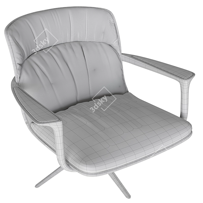 Sculpted Elegance in Armchair 3D model image 6