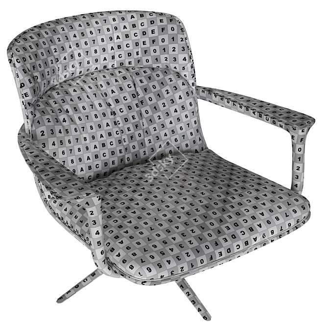 Sculpted Elegance in Armchair 3D model image 7