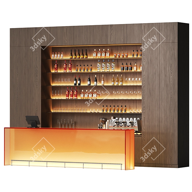 Luminous Minimalistic Bar Counter 3D model image 1